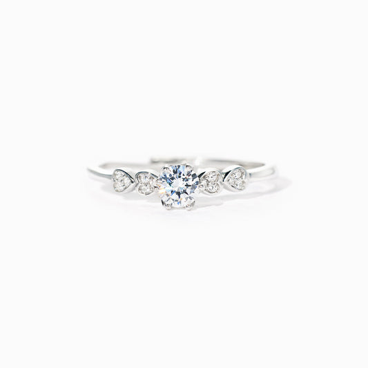 To My Granddaughter Round-Cut Heart Band Ring