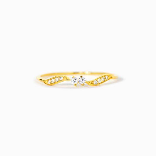 Sticking With You Double Stone Wavy Ring